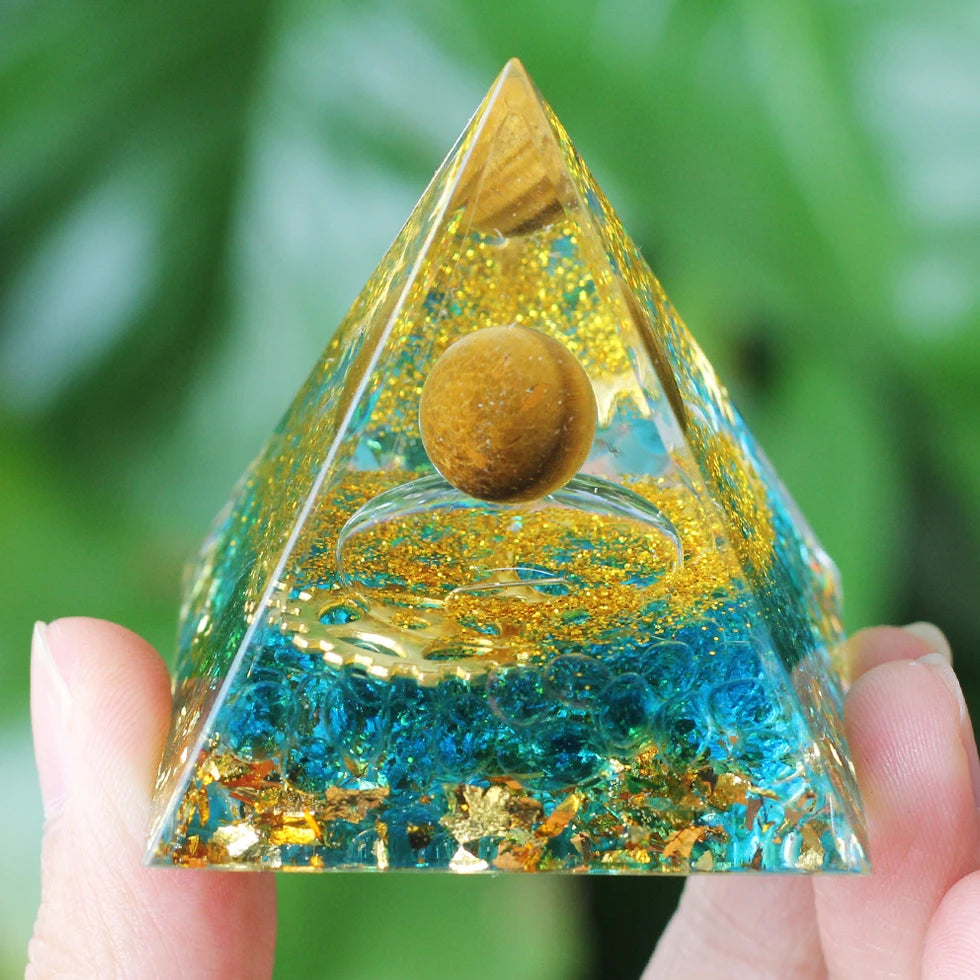 Orgonite Pyramid Crystals Natural Stone Orgone Energy Generator Healing Reiki Chakra Meditation Ornaments Crafts Office Decor