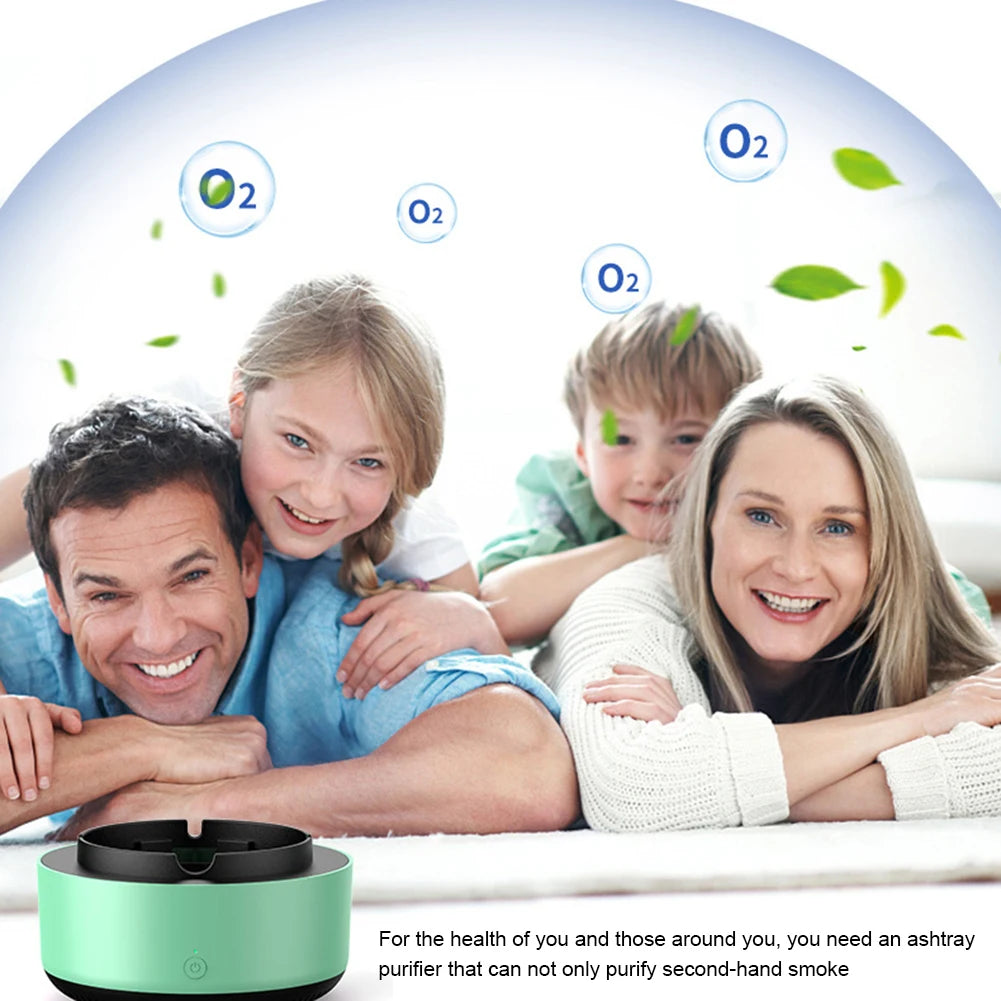 2-in-1 Anti-smoke Ashtray Air Purifier Low Noise Filtering Second-Hand Smoke Airs Freshener Cigarettes Remove Airs Odor Ashtrays