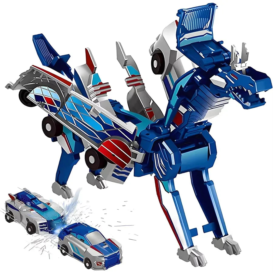 2in1 Collision Transformation Dinosaur Car Toy Magnetic Cars Convertible Robot Toy Dinosaur Toys for Kids Christmas Gift for Boy