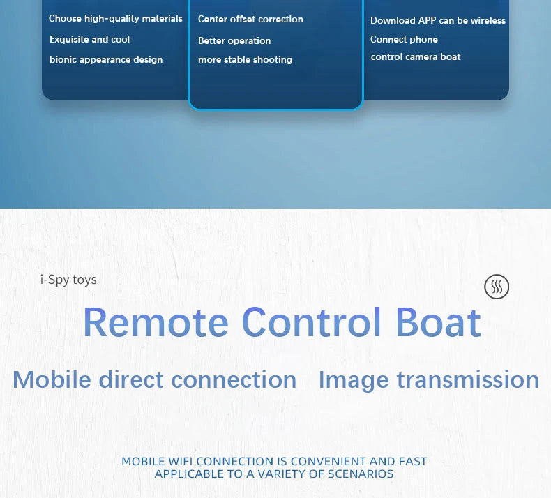 RC Boat Submarine with Camera Underwater 6CH Remote Control Wifi FPV Remote Control Boats Radio Control Toys - Kid Gifts