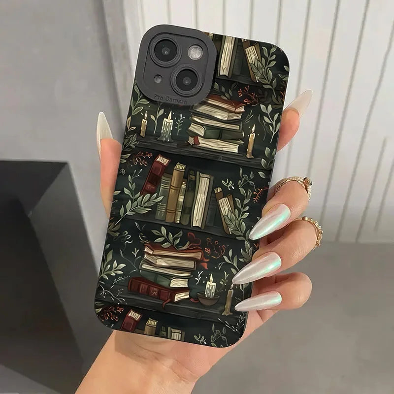 Creative Beautiful Book Pattern Phone Case For iPhone 11 12 13 14 15 16 17 Air Pro Max 16E 7 8 Plus X XR XS SE2 Shockproof Cover