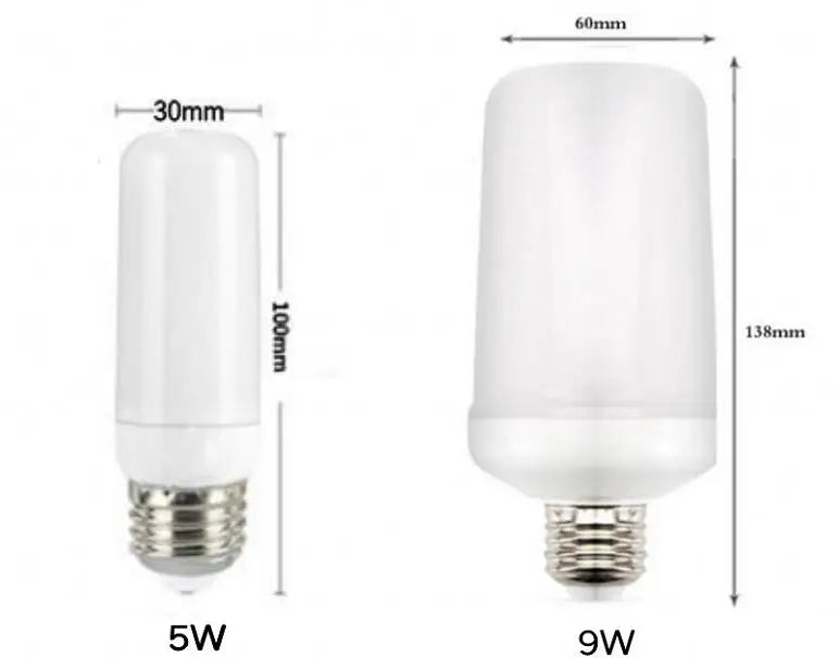LED E27 Flame Bulb Fire E14 lamp Corn Bulb 4 Modes Party LED Light Dynamic Flame Effect 85v-265v for Home Lighting