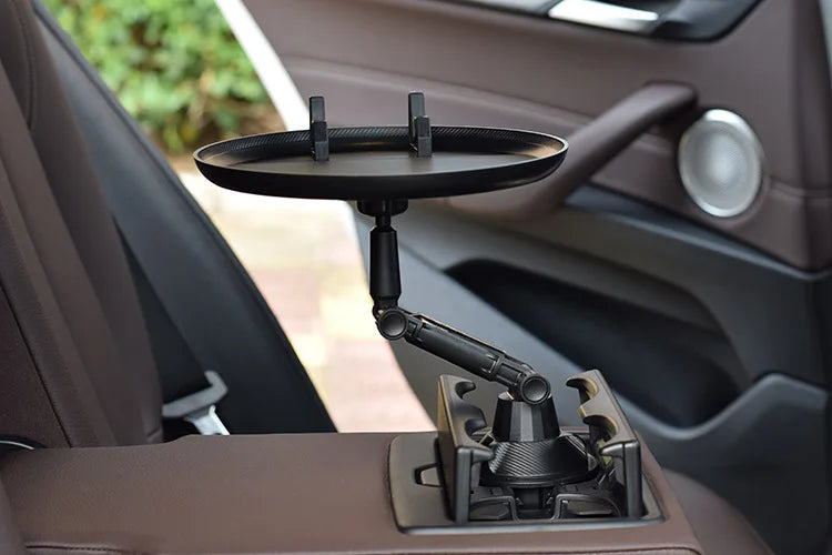 360° Adjustable Car Cup Holder Tray & Phone Mount Expander For Car, Portable Tray Table,Food Storage Rack, Coffee Table,