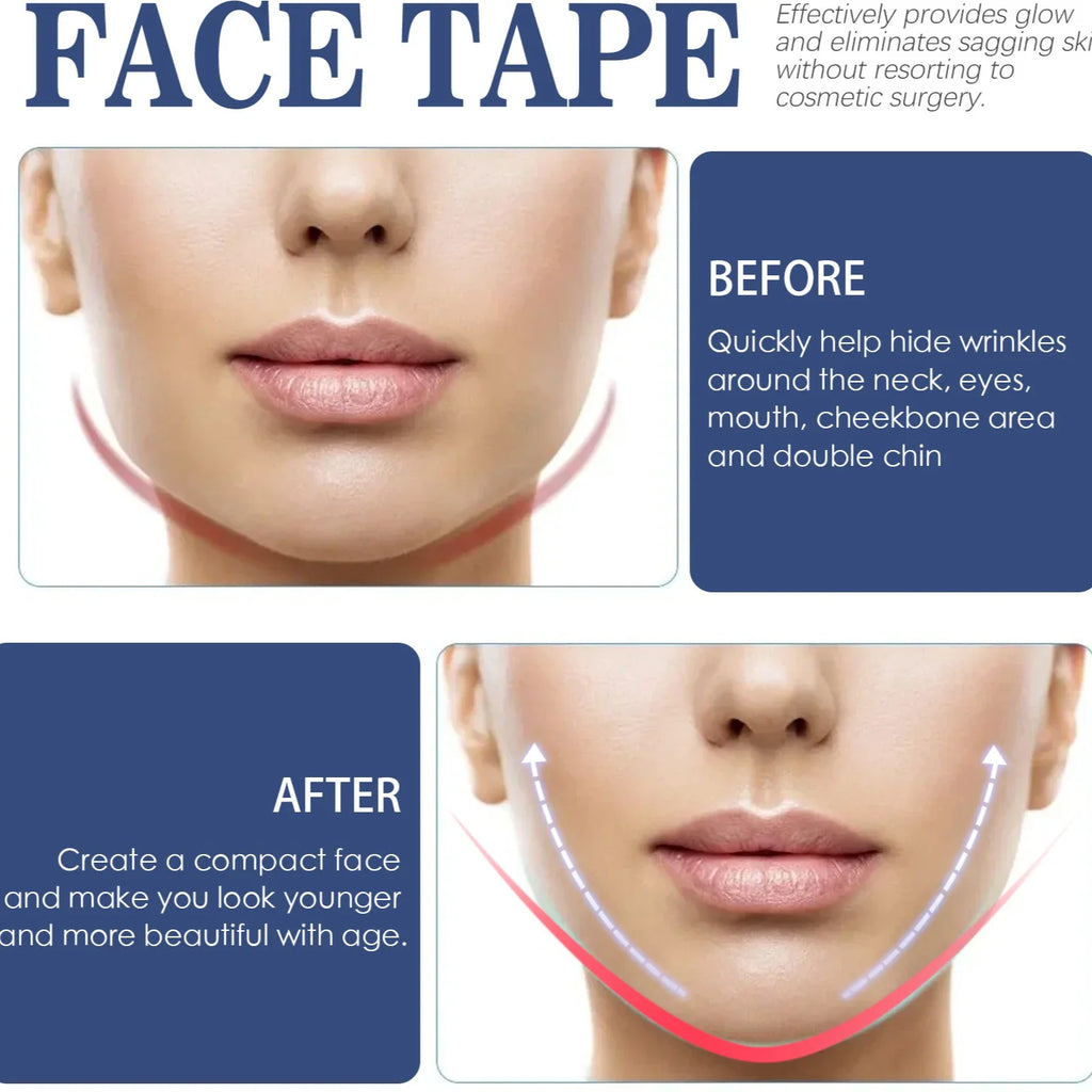 400pcs Lifting Up Face Stickers Invisible Transparent Thin Face Contours Patche Chin Lift Tools V-Shape Face Skin Adhesive Tape