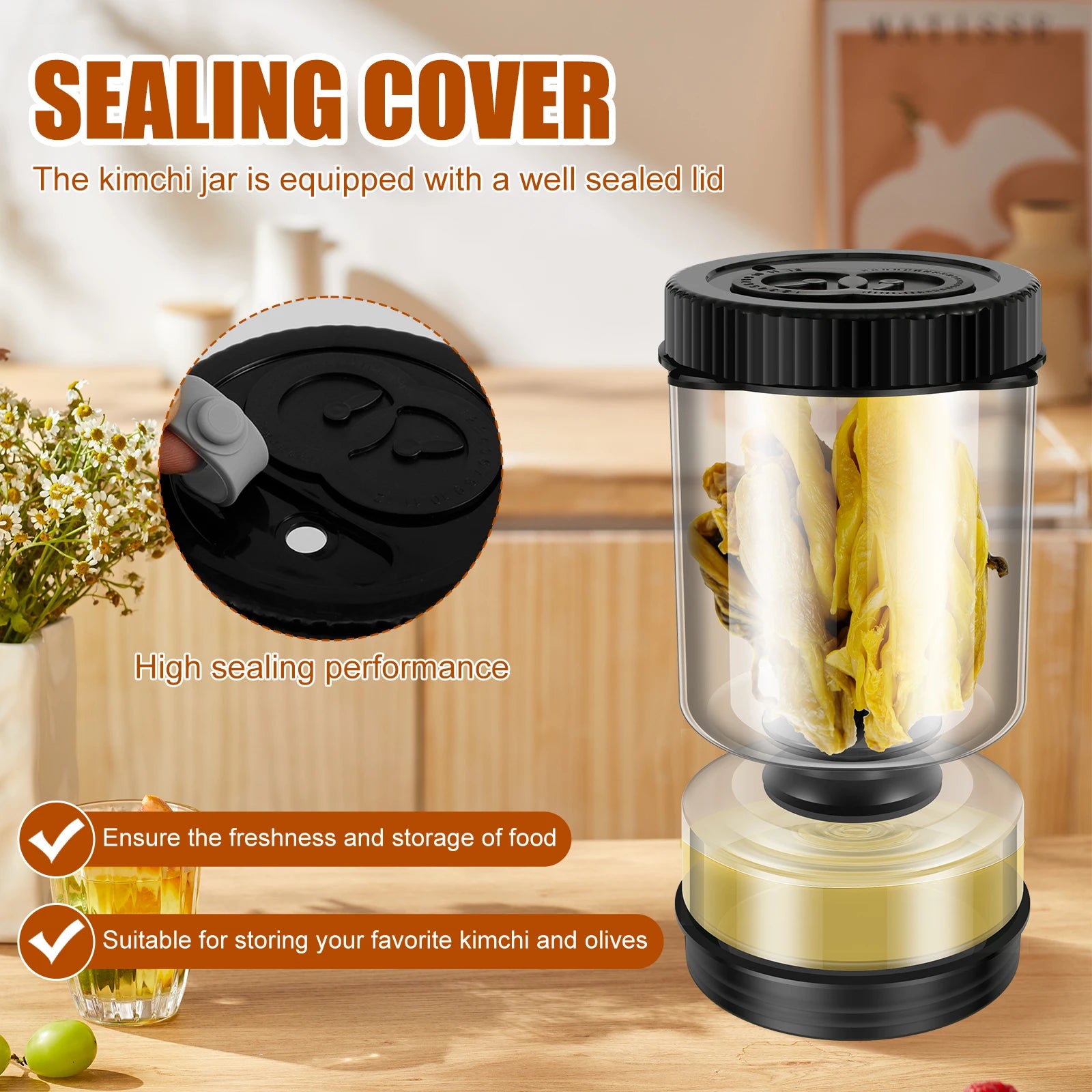 Dry-wet Separation Pickle Vegetable Jar Hourglass Type Pickled Juice-Separation Food Filter Storing Pickles Kitchen Accessories