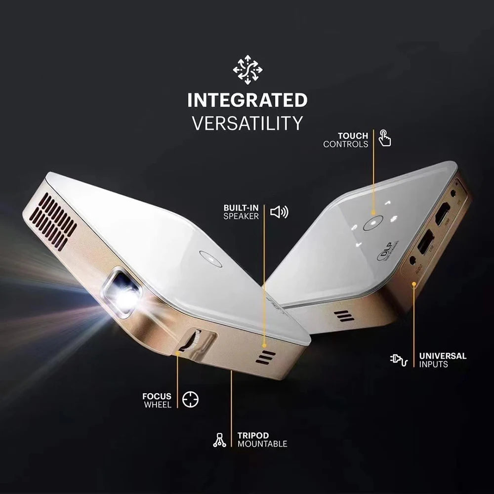 Smartldea New Mini dlp HD Projector support 1080p build in Battery Capacity wired Phone Mirroring proyector Home Theater beamer