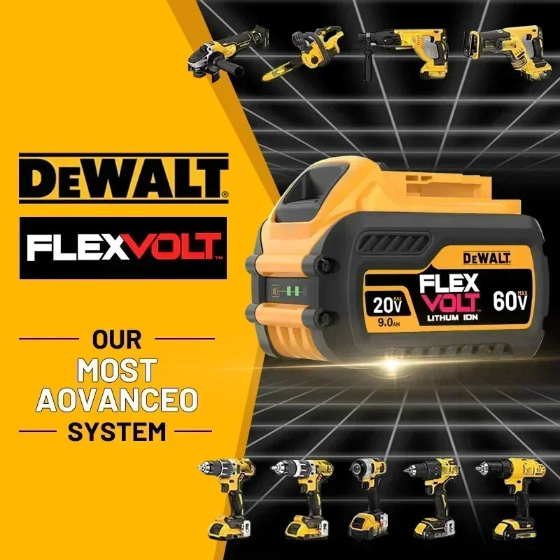 Original DEWALT Battery 60V 9.0AH, Rechargeable Lithium-ion Battery, DEWALT，DCB609，DCB118， Fast Charging, DEWALT Tool Battery,