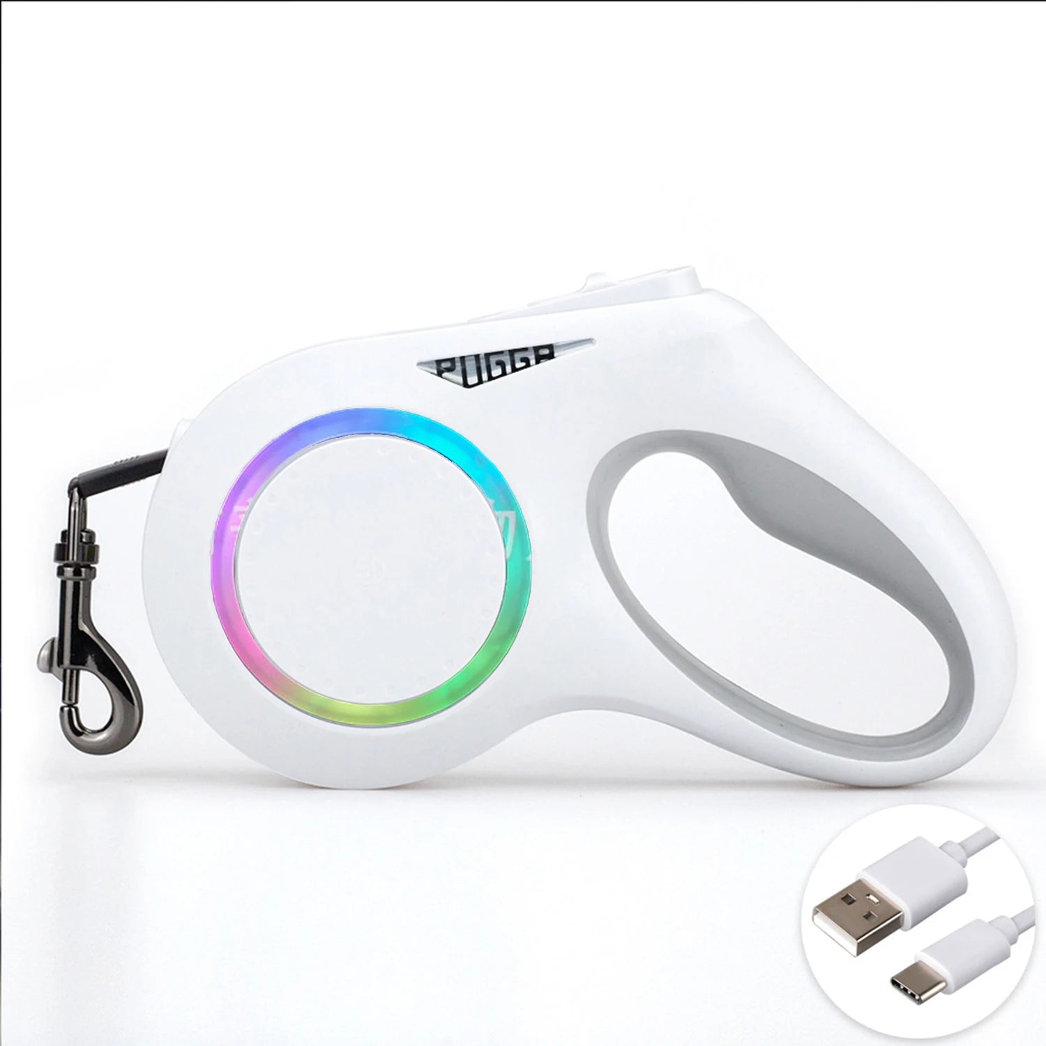 Retractable dog walker Tetractable leash for small and medium-sized dogs With flashligh and ambient light Nighttime safety