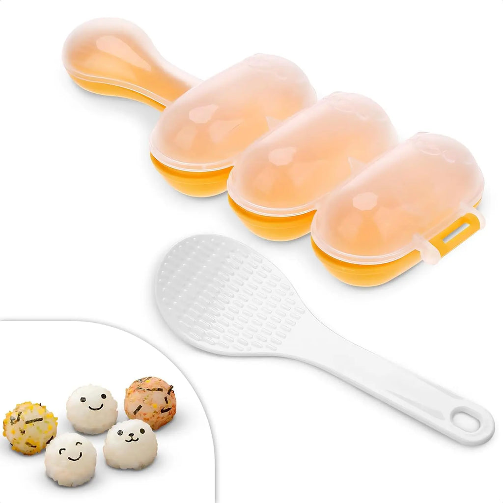 Rice Ball Maker Mold with Rice Paddle Rice Ball Shaker for Kids DIY Lunch Maker Mould with a Mini Rice scoop