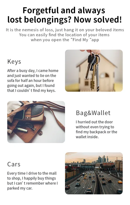 Security Bluetooth GPS Tracker Tag Based on iphone Find My app airtag Anti-lose Sound Locate Message Reminder Alarm Key Finder