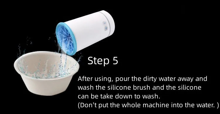 LMZOE 3.7V Automatic Paw Plunger Pet Washer Cleaner Soft Silicone Low Noise Foot Washing Cup Cats Dogs Quickly Wash USB Charging