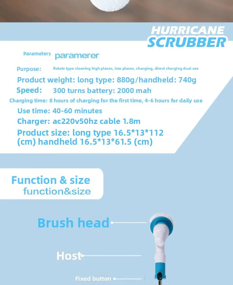 Electric Cleaning Brush Multifunctional Household Bathroom Floor Corner Gap Shower Room Glass Brush
