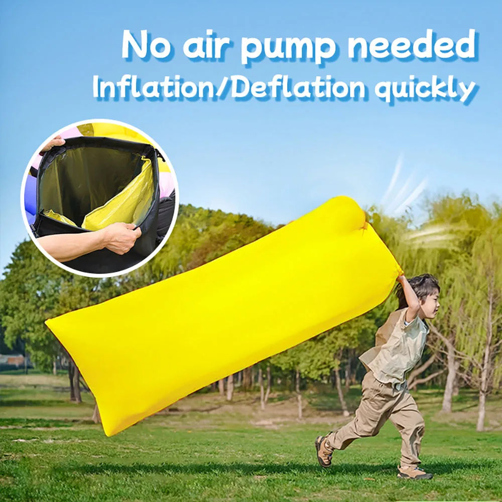 Multi Colored Single Lazy Inflatable Sofa Portable Outdoor Beach Air Sofa Bed Folding Camping Sleeping Bag for Comfortable Rest