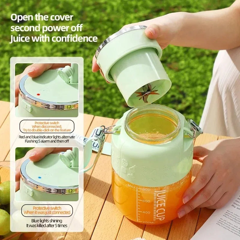 Portable Juicer Blender High-Speed Mini Fruit Juice Cup with Stylish Design Powerful Motor for Home Outdoor Compact Convenient