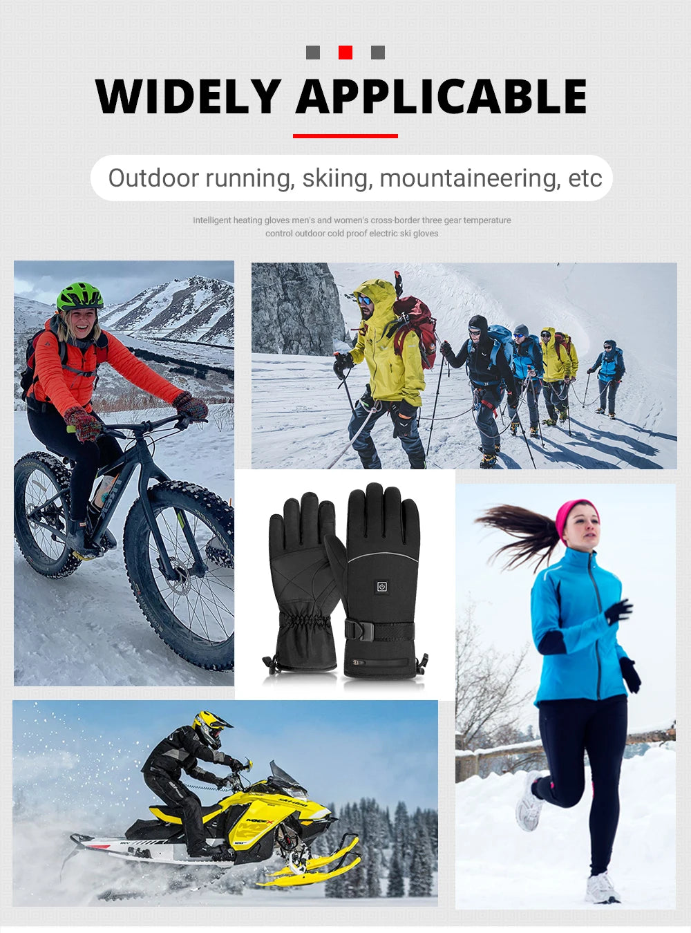 HEROBIKER Motorcycle Gloves Waterproof Heated Guantes Moto Touch Screen Battery Powered Motorbike Racing Riding Gloves Winter##