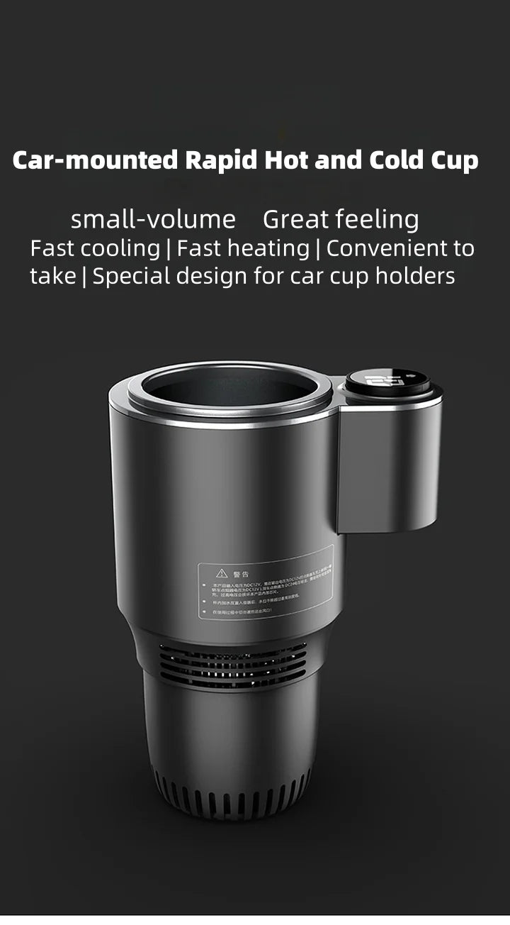 2 In 1 Car Cup Mug Holder DC 12V Warmer Smart Car Cup Car Heating Cooling Cup Touch Screen Office Cup Mug Holder for Home Travel