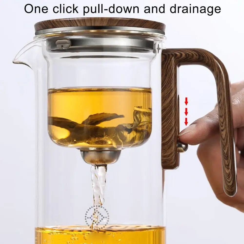Fashion New Water Separation Inner Container Teapot One Click Magnetic Switch Tea Separation Filtration Glass Tea Pot
