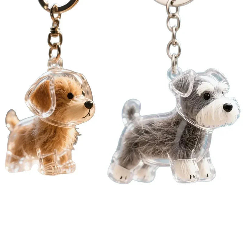 Dog Hair Storage Pendant Cute Keychain Car Key Chains Bag Pendant Couple Jewelry Souvenir Collection Gift Decoration Accessories