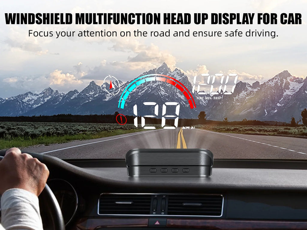 New M22 Car GPS Head Up Display Speed RPM KMH MPH HUD GPS Speedometer Projector Screen Dashboard with Odometer Overspeed Alarm