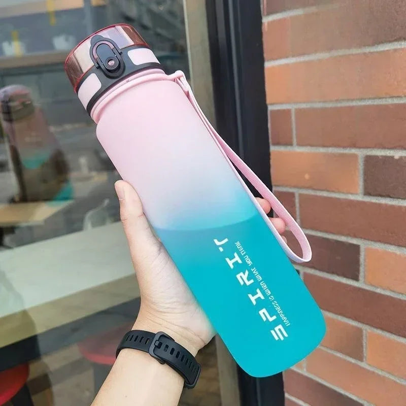 1 Liter Large Water Bottle Leak Proof Colorful Plastic Cup Drinking Outdoor Travel Portable Gym Fitness Jugs