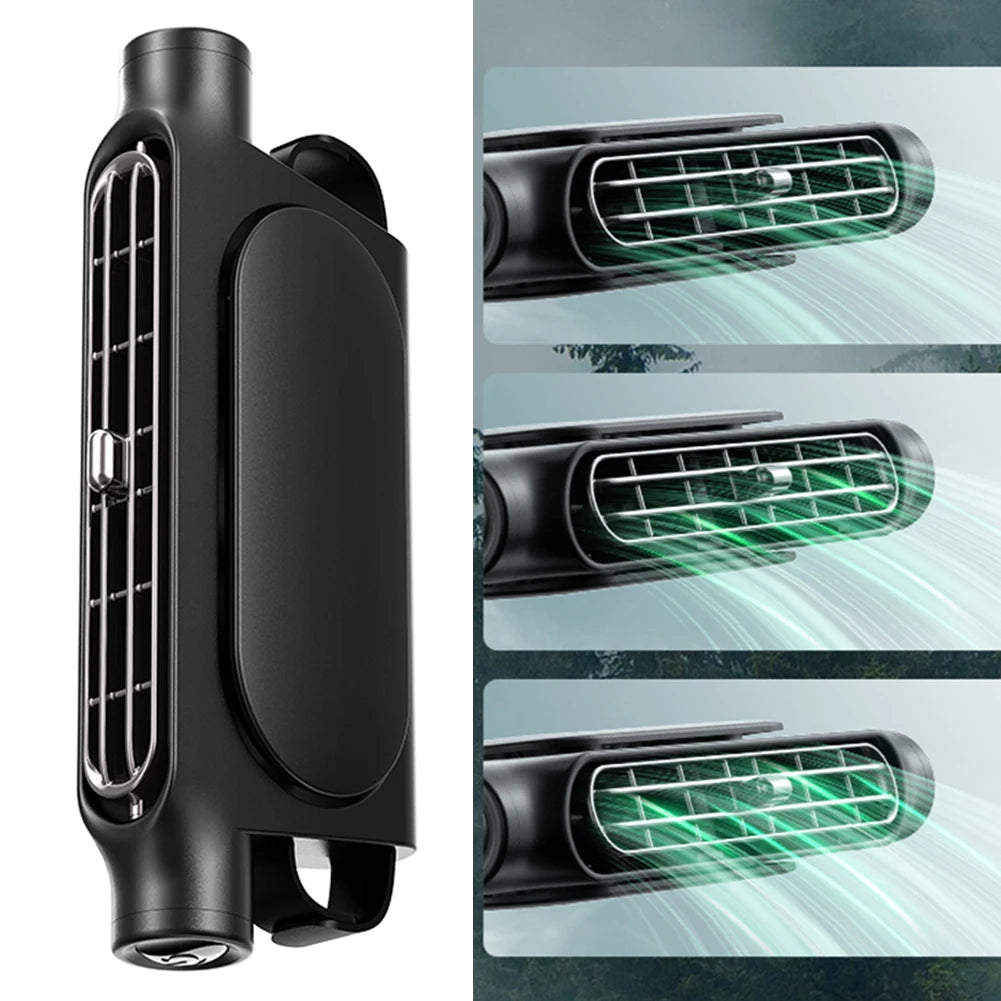 2-1pc Portable Car Seat Fan 3 Speeds Adjustable Car Seat Headrest Fan USB Powered Car Neck Cooler for Front Rear Seat Passenger