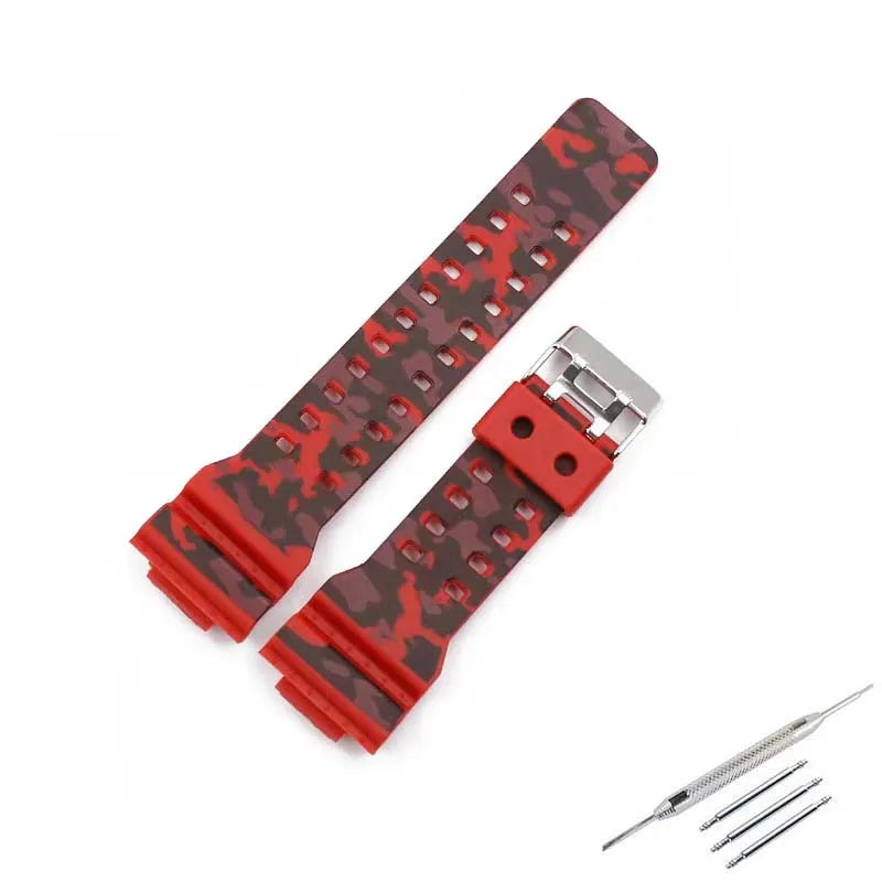 16mm Men's Camo Resin watch band Compatible for Casio GA-100/110/120/140 700 GD-100 GLS-100 GAX-100 watch strap rubber wristband
