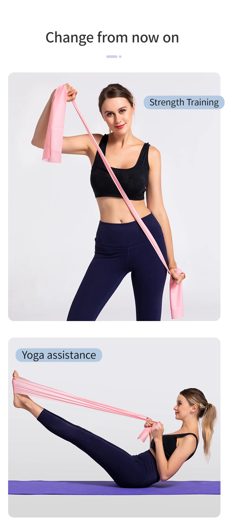 Yoga Pilates Elastic Resistance Band Fitness Training Band 150cm Fitness Elastic Rubber Gym Natural Rubber