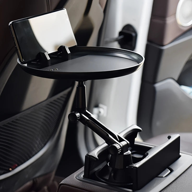 360° Adjustable Car Cup Holder Tray & Phone Mount Expander For Car, Portable Tray Table,Food Storage Rack, Coffee Table,