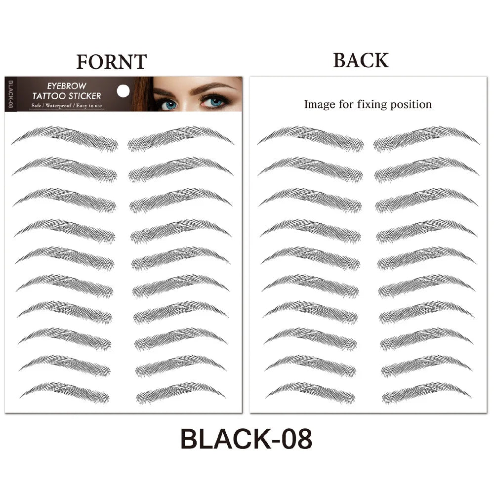 Water-based Hair-liked Authentic Eyebrow Tattoo Sticker Waterproof Cosmetics Long Lasting Makeup False Eyebrows Stickers