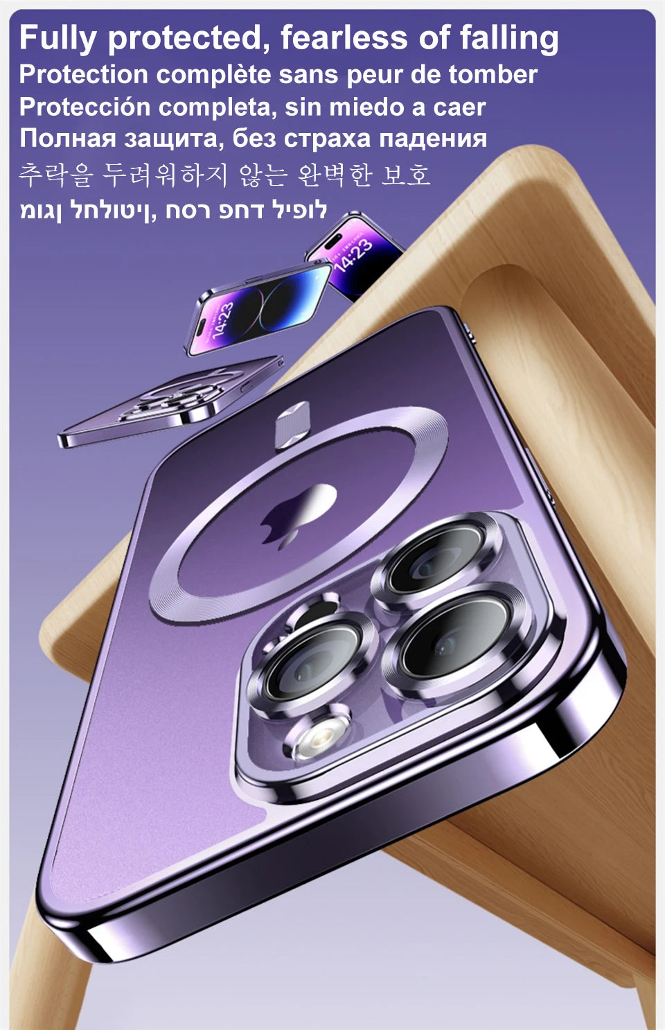Magnetic Plating Case For iPhone 15 16 14 17 13 12 11 Pro Max Air Camera Lens Protector Glass For Magsafe Wireless Charger Cover
