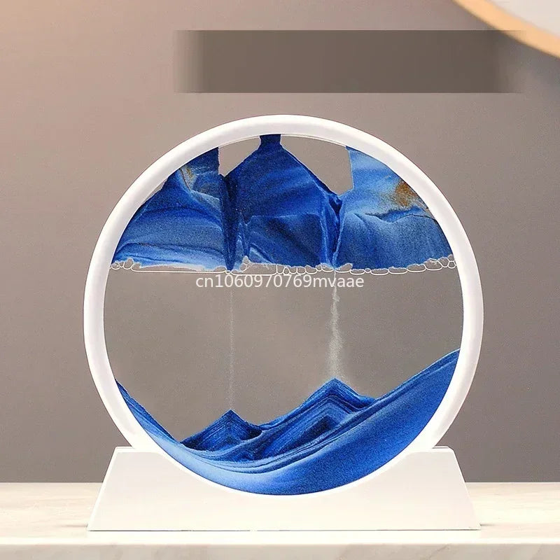 Sandscape Moving Sand Art Frame Quicksand 3D Dynamic Liquid Hourglass Kinetic Sand Painting Flowing Sand Office Home Decor Gifts