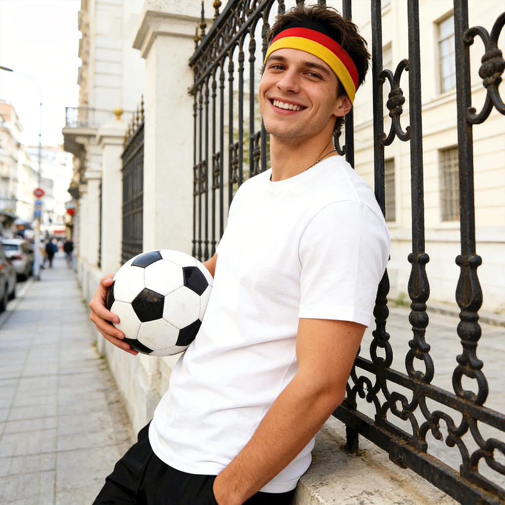 Football Headbands National Element Bandanas High Elastic Sweat-Wicking Sports Headbands Fan Support Headbands for Men Women