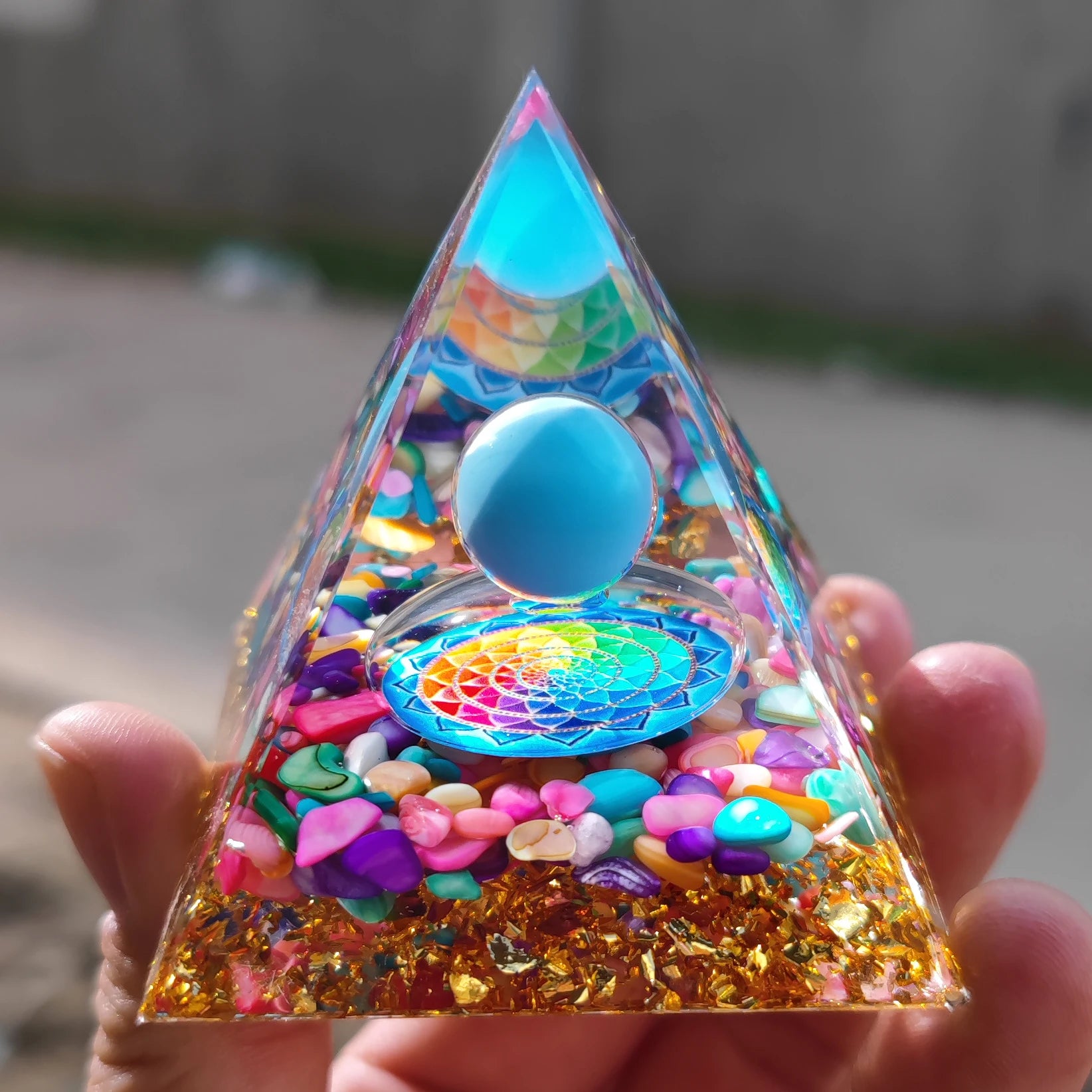 Orgonite Pyramid Crystals Natural Stone Orgone Energy Generator Healing Reiki Chakra Meditation Ornaments Crafts Office Decor