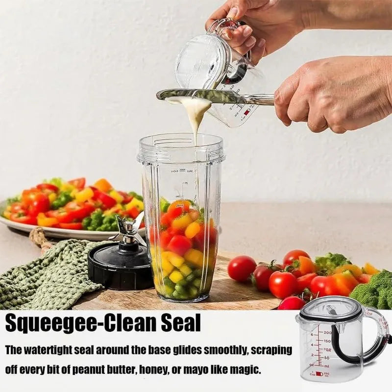 Adjustable Measuring Cup Multi-Functional Measuring Cup with Scraper-Style Seal Base Measurings Cube Cups for Cooking Kitchen