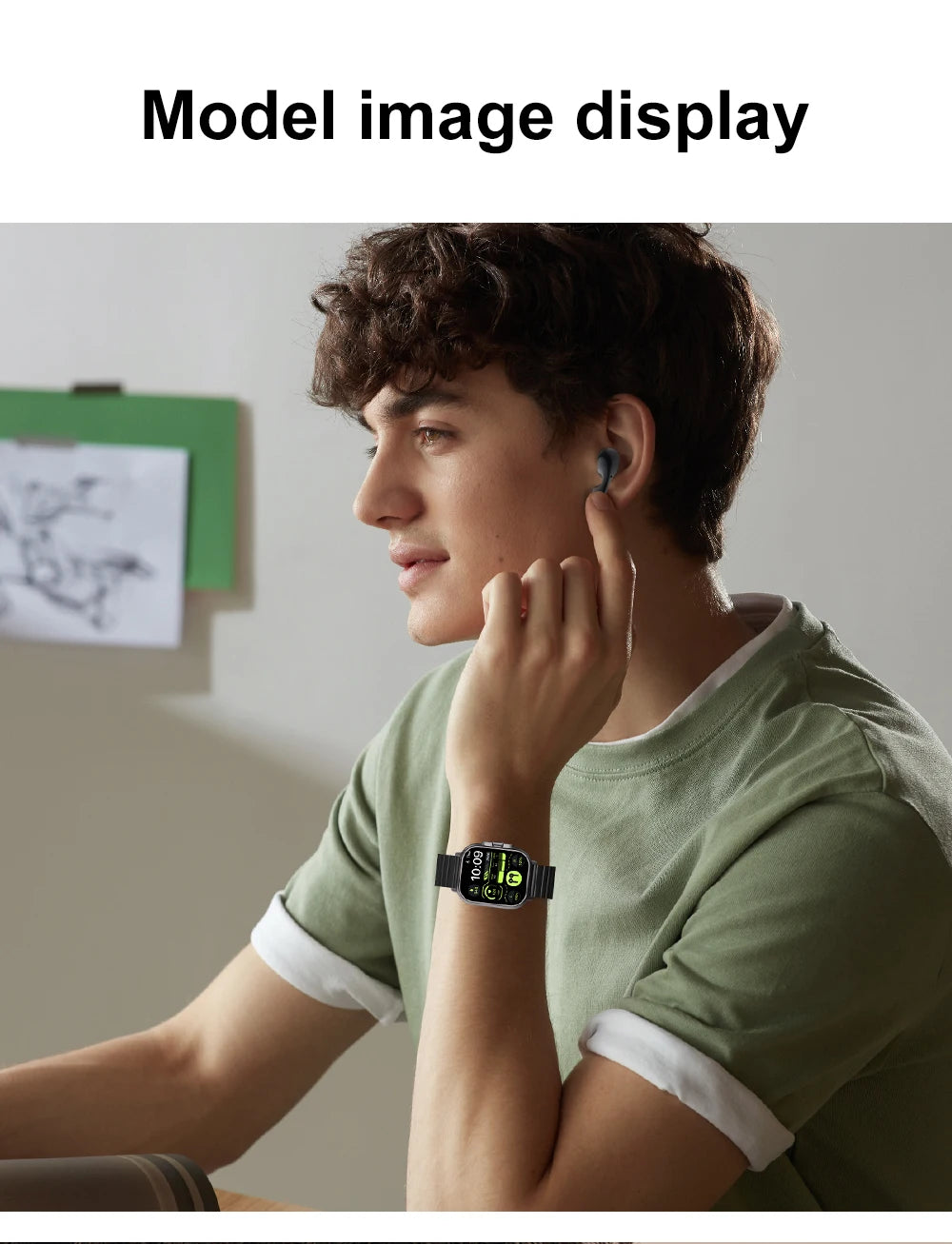 2026 New Smartwatch TWS Earphone 2.01' Bluetooth Call Heart Rate Monitor Sport Fitness Tracker 2 in 1 Smart Watch Headset