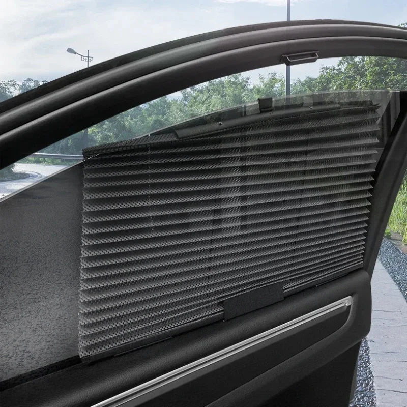 1PCS Car Side Folding Sunshade Retractable Car Front/Rear Window Sunshades Mesh UV Protect Curtain Foldable Auto Truck SunShield