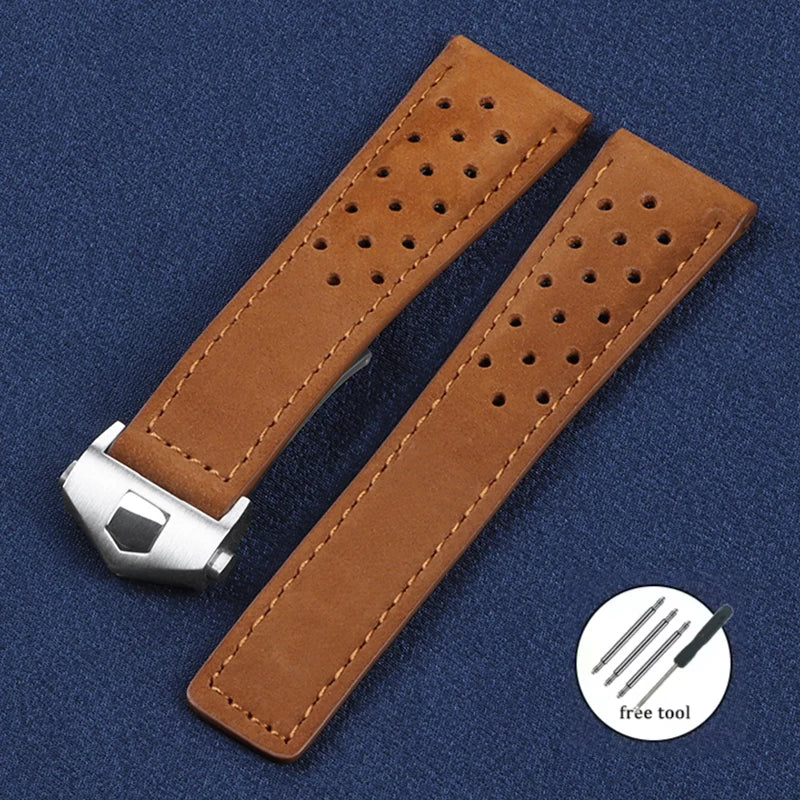 Genuine Leather Strap 20mm 22mm 24mm Cow Watch Band for Tag Heuer for Carrera Series Wristband Universal Sport Soft Bracelet