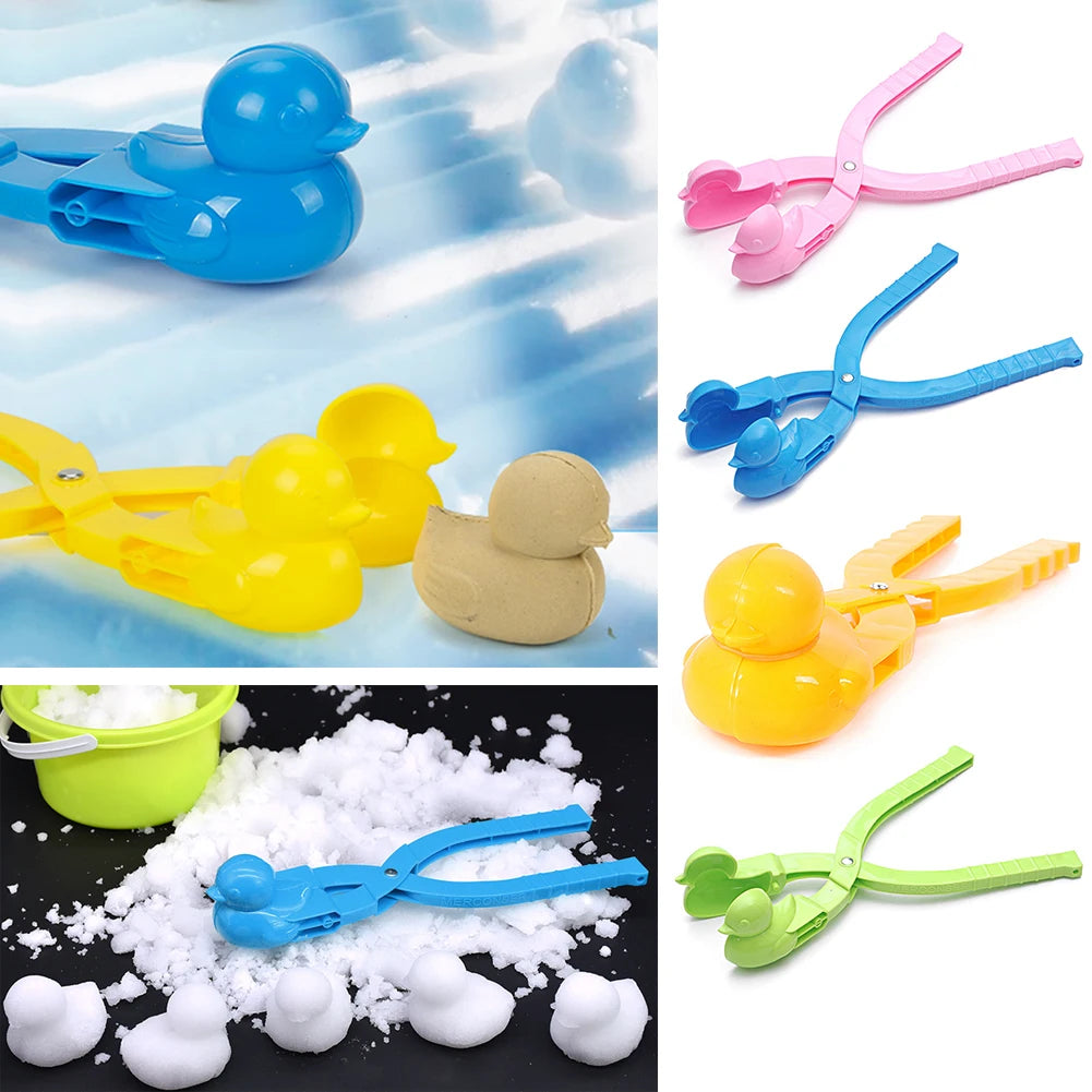 Snowball Maker Clip for Kids Adult Heart Snowflake Duck Shape Clip Tongs for Outdoor Sand Snow Ball Mold Toys Fight Sports Toys