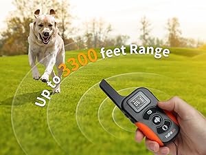 No Shock Dog Training Collar with Remote 3300ft Range,Vibrating Dog Collar Waterproof&Rechargeable Electric Collar for Dogs